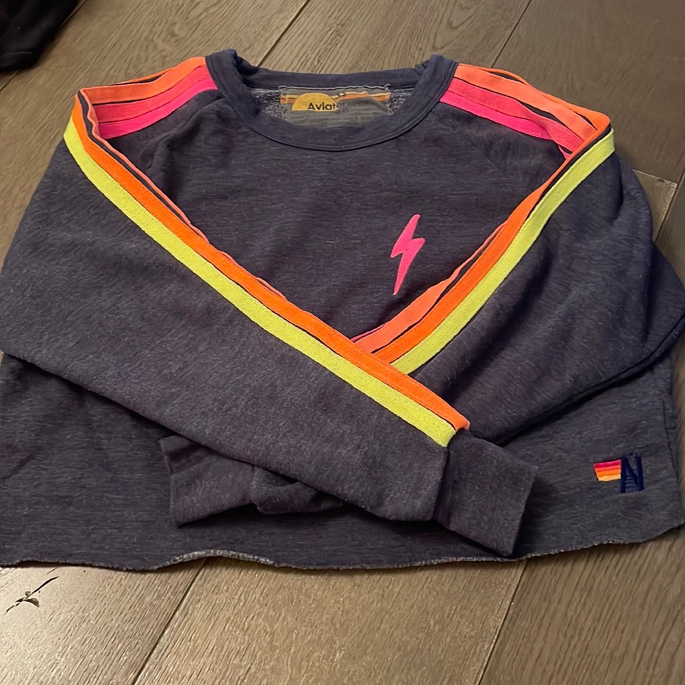 Aviator Nation cropped crew neck